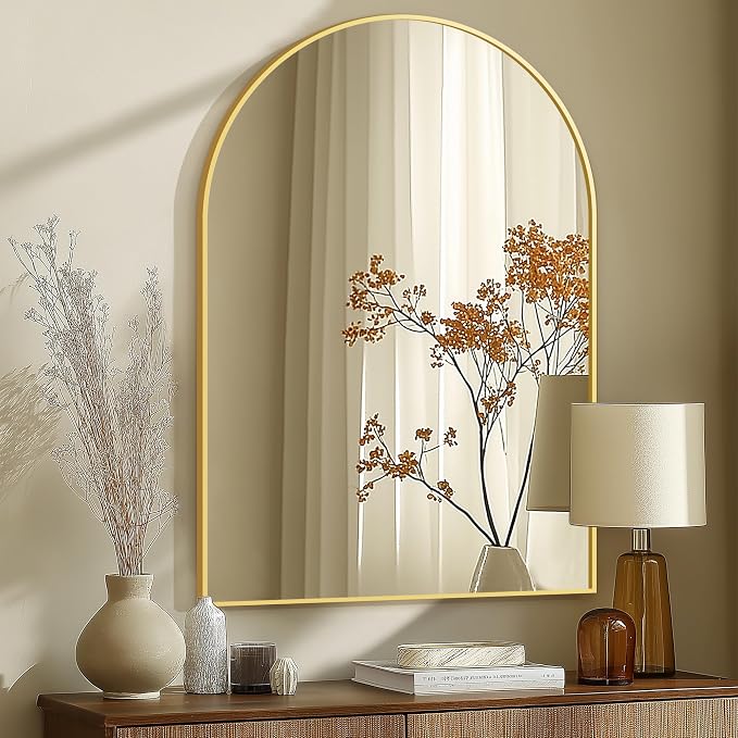 Arched Bathroom Mirror for Wall, HD Glass Over Sink for Bathroom by TRAHOME