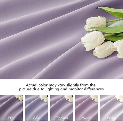 MIULEE Lilac Back Tab Blackout Curtain 96 Inch Long 2 Panels Set - Image 8