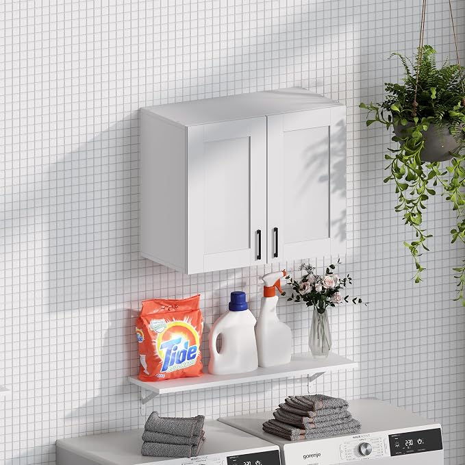 White Laundry Room Cabinets and Storage - Image 5