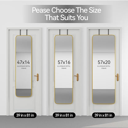 SCWF-GZ 47x14 Mirror Rectangle Full Body Length Door Hanging Wall Mounted - Image 7
