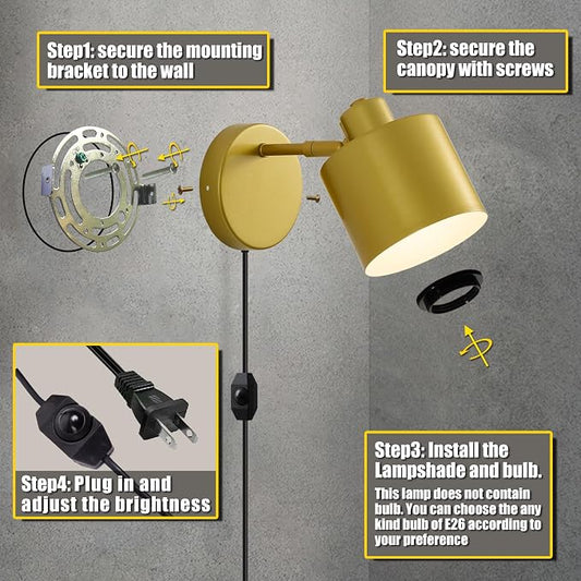 Lightess Plug in Wall Sconce - Image 2