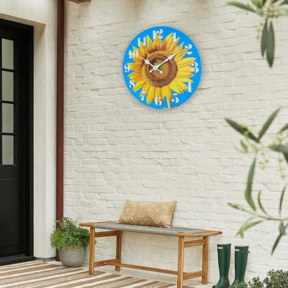 Large Sunflower Decor Wall Clocks, Waterproof Glass Wall Clock - Image 5