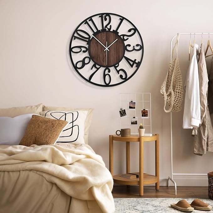 1st owned Wall Clock for Living Room -16" Silent Non Ticking, Battery Operated - Image 5
