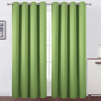 LEMOMO Blackout Curtains 66 x 95 inch/Light Green Curtains Set of 2 by Lemomo