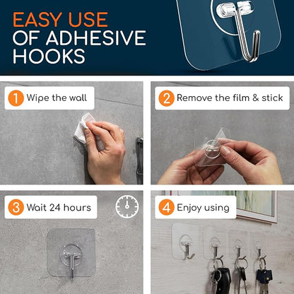 GLUIT Adhesive Wall Hooks for Hanging Heavy Duty 22 lbs Hooks for Walls No Drill - Image 7
