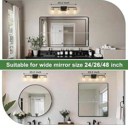 DORESshop Bathroom Light Fixtures, 4-Light Black and Gold Bathroom Vanity Light - Image 2