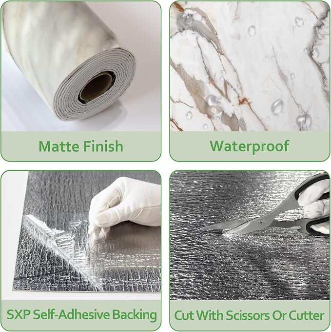 Marble Peel and Stick Waterproof Wall Paneling, Covers 38.75 Sq. Ft. - Image 4