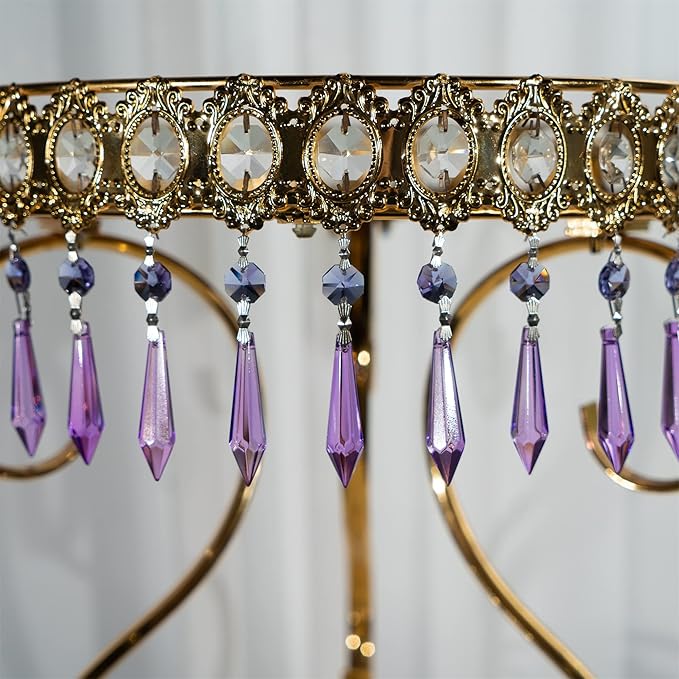 HDCRYSTALGIFTS Purple Chandelier Icicle Drop Prisms Crystal 55mm, Pack of 25