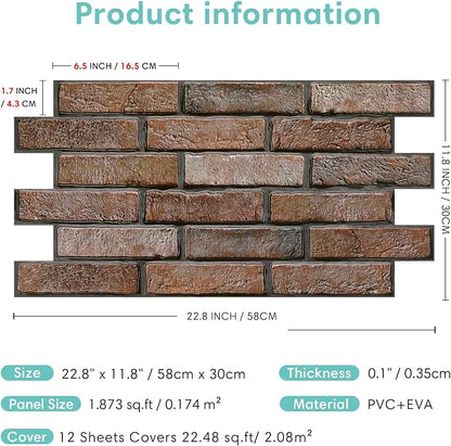 Commomy Faux Brick 3D Wall Panels - Image 6