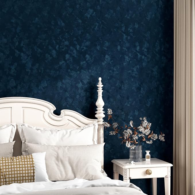 Wallercity Navy Blue Flocking Fabric Contact Paper - Image 2