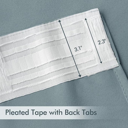 MIULEE Slate Blue Back Tab Blackout Curtains 90 Inches Long 2 Panels Set - Image 4