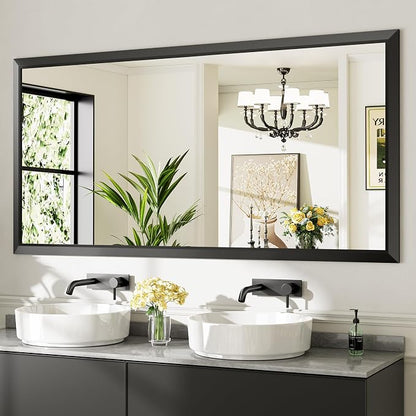 Briivue 72x36 Inch Black Bathroom Mirror by Briivuemodernmirrors