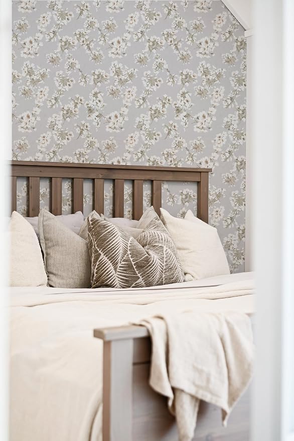 Floral Peel and Stick Wallpaper Farmhouse Pear Blossom Vintage Wallpaper - Image 5