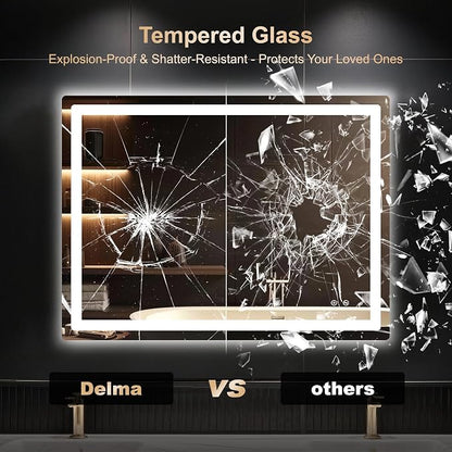 Delma LED Bathroom Mirror with Lights, 30x40 Vanity Mirror - Image 5