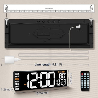 16.5" Large Digital Wall Clock - Image 3