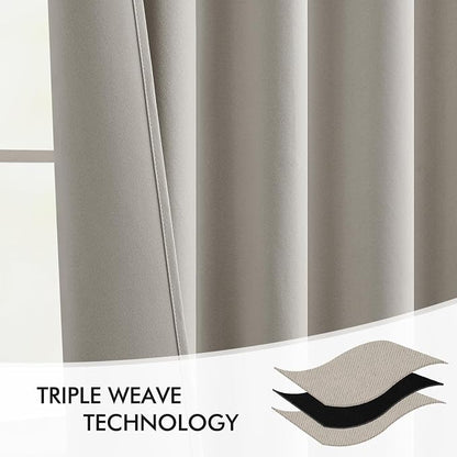 MIULEE Natural Back Tab Blackout Curtains 84 Inch Length 2 Panels Set - Image 7