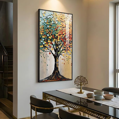 Large Framed Vertical Tree of Life Wall Art - Image 2