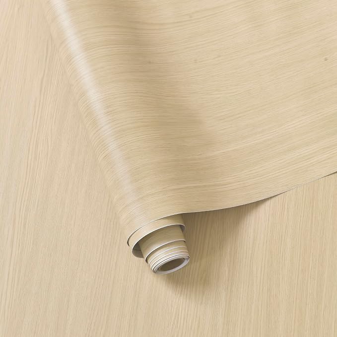 BOMENG White Oak Wood Contact Paper Peel and Stick Light Oak Wallpaper by BOMENG