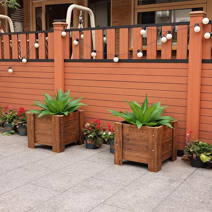 Artificial Plants Outdoor,UV-Resistant Fake Agave Succulent Plant 23 Inch Medium Size Faux Succulents Stems for Indoor Realistic & Natural Home Decor Plants for Office Housewarming 2 Pack