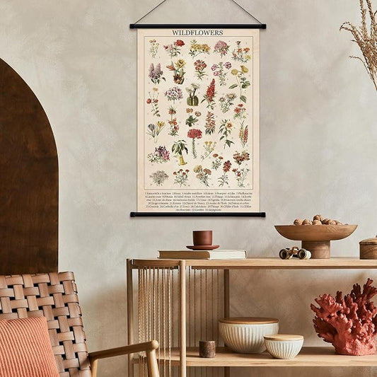 Geyee Wildflowers Vintage Poster Wall Decor Rustic Hanging Art Illustrative - Image 2