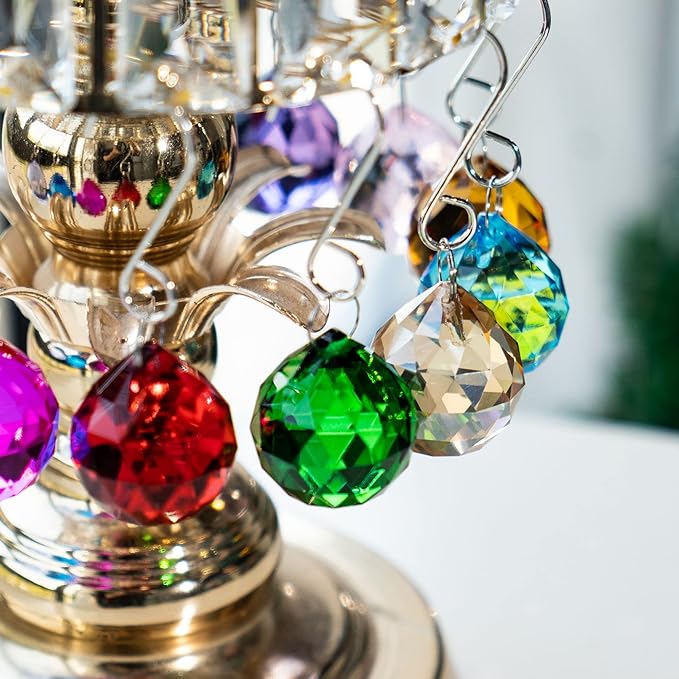 15pcs Crystal Ball Prism 30mm Handmade Feng Shui Faceted Decor Rainbow Maker(Multi-Color)