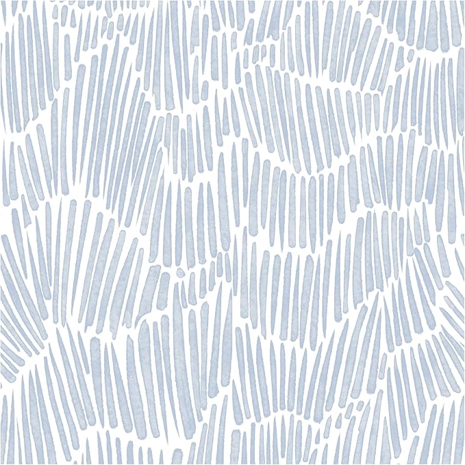 Theper Blue Wallpaper 17.3"×393" Modern Striped Peel and Stick Wallpaper Boho by Theper