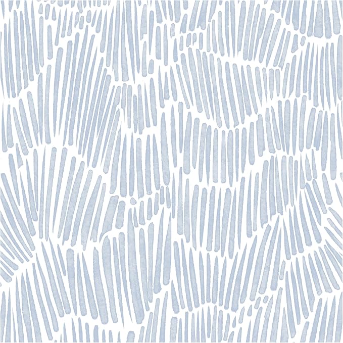Theper Blue Wallpaper 17.3"×118" Modern Striped Peel and Stick Wallpaper Boho by Theper