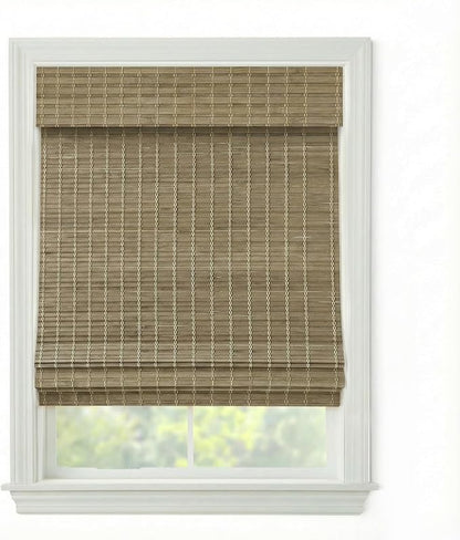 Cordless Woven Wood Roman Shades, 42W x 60H, Eastfield Ash, Sizes 20-72 Wide by FirstRateBlinds