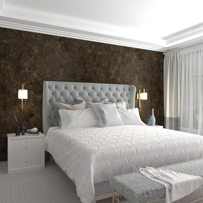 3yecao 48"×354" Big Roll Large Size Dark Brown Tan Grey Concrete Wallpaper Peel - Image 8