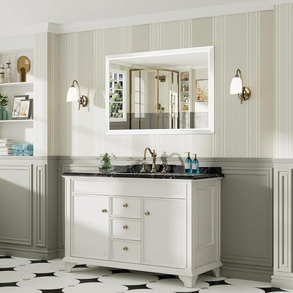 48x32 Inch White Bathroom Mirror - Image 4