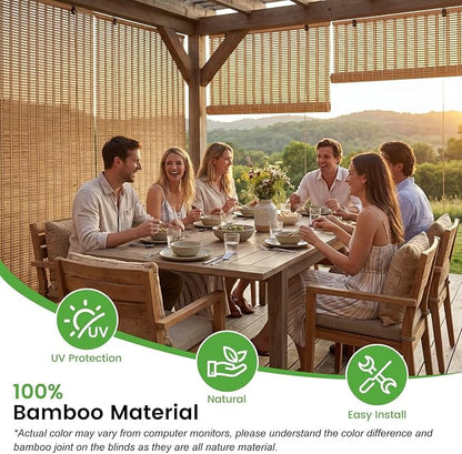 Bamboo Blinds, Custom Sizes Roller Shades - Image 4