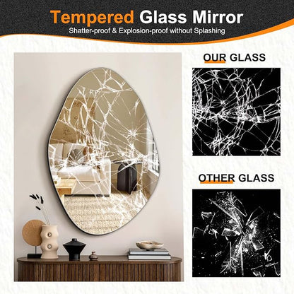 Delma Irregular Wall Mirror, Frameless Decorative Mirror - Image 5