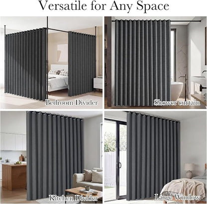 RYB HOME Accordion Style Room Divider Curtain-100% Blackout Folding Accordion - Image 7