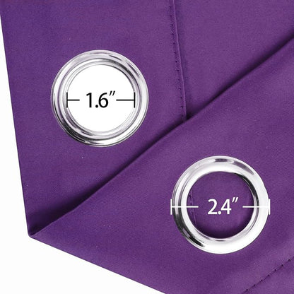 LEMOMO Blackout Curtains 66 x 72 Inch Long Purple Curtains Set of 2 Panels Room - Image 5
