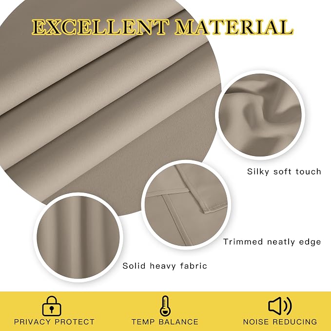 NICETOWN Blackout Curtains for Sliding Glass Door Room Divider Noise Reduce - Image 2