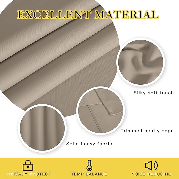 NICETOWN Blackout Curtains 84 Inch Length, Thermal Insulated Room Darkening - Image 2