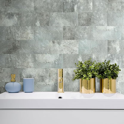 AULIGET 2-Piece Mountain Rock Peel and Stick Backsplash Wall Tiles, Laundry Room - Image 6