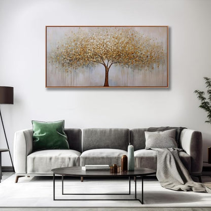 Wall Art Gold Abstract Tree of Life Framed Modern Artwork Canvas Painting - Image 3