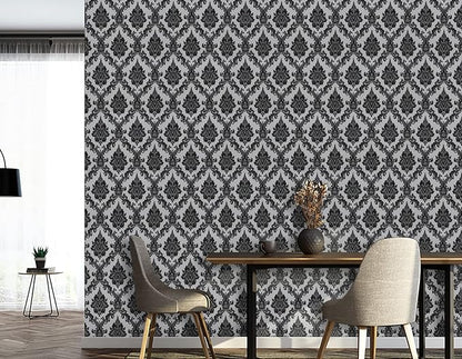 17.7" x 78" Peel and Stick Wallpaper Black Wallpaper - Image 8