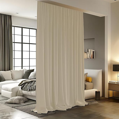 Room Divider Curtains for Ceiling Track Rod, Noise Reduction Privacy Curtain by RoomDarkning