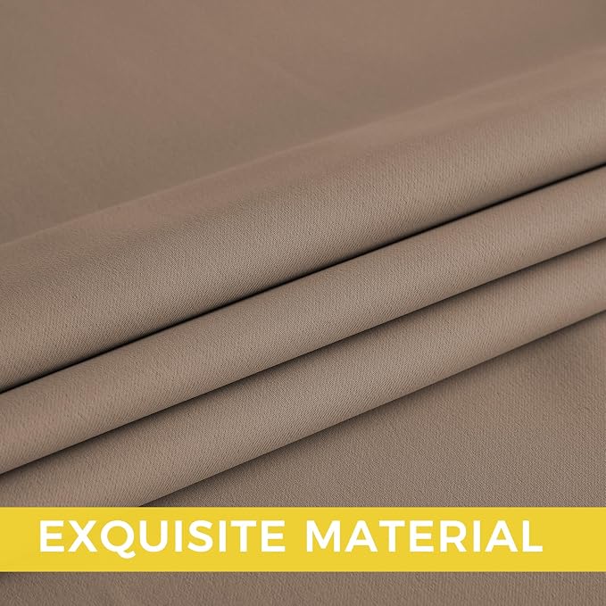 NICETOWN Room Darkening Draperies Curtains Panels, 2 Panels Cappuccino W52 x L90 - Image 6