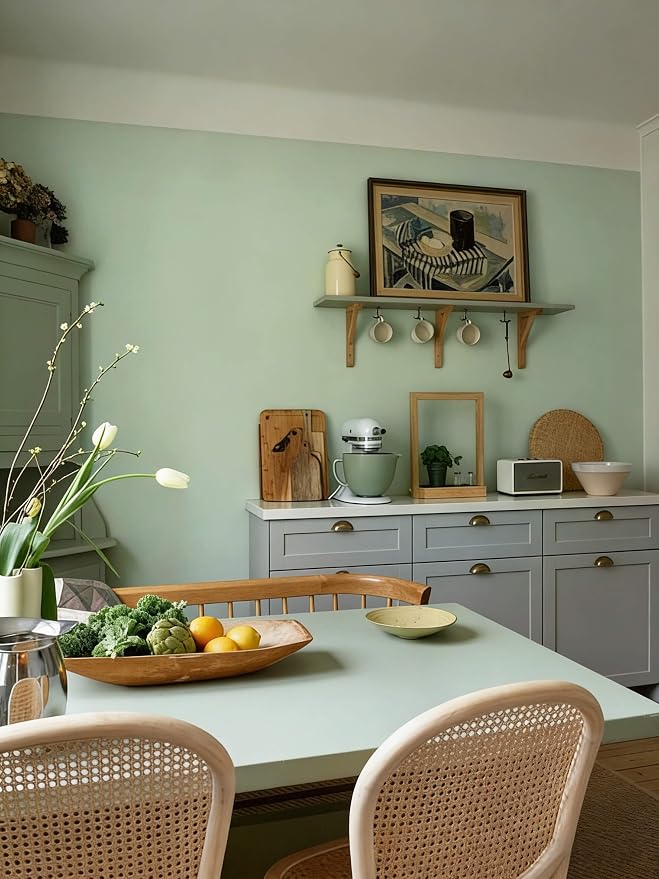 Dimoon 236''x17.7'' Green Peel and Stick Wallpaper Contact Paper Modern Self - Image 5