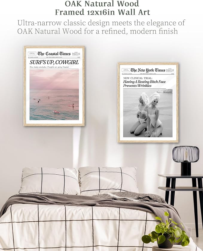 iHery Framed Trendy Coastal Cowgirl NewsPaper Wall Art Prints, New York News - Image 5
