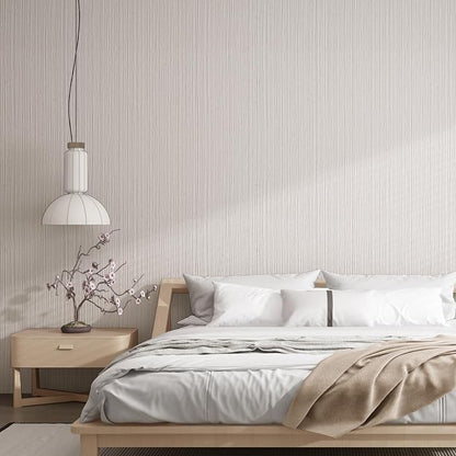 Beige Faux Grasscloth Wallpaper Peel and Stick Linen Textured 24"x394" Upgraded - Image 5