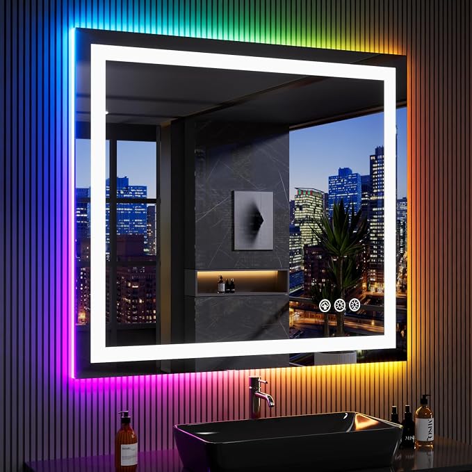 LOAAO 40"X36" LED Bathroom Mirror - Image 3