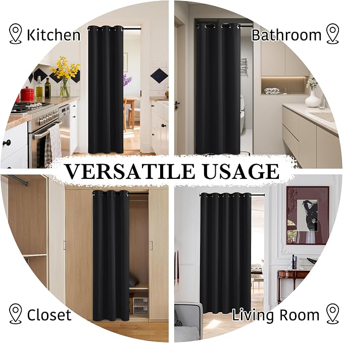 RYB HOME 100% Blackout Room Divider Curtains - Image 5