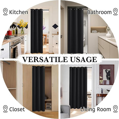 RYB HOME 100% Blackout Room Divider Curtains - Image 5