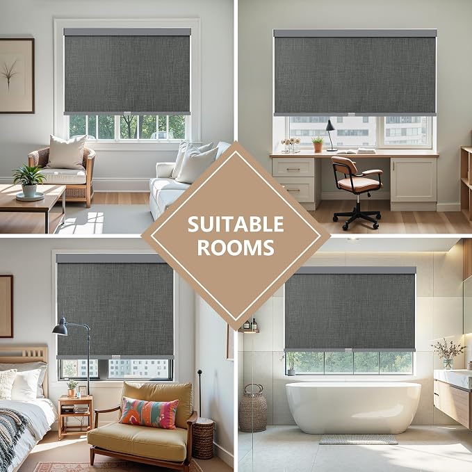 AOSKY Custom Linen Roller Blinds Shades - Image 5
