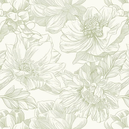 Ismoon Vintage Floral Wallpaper Peel and Stick Beige and Green Contact Paper by Ismoon