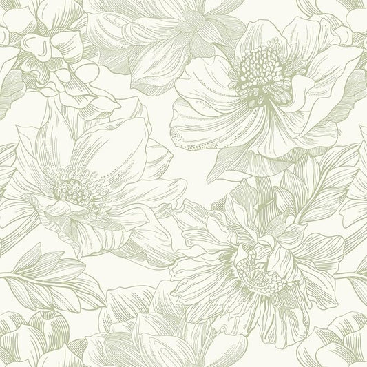 Ismoon Vintage Floral Wallpaper Peel and Stick Beige and Green Contact Paper by Ismoon